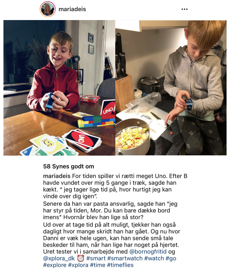 dreng spiller uno og tager tid på sit xplora 4