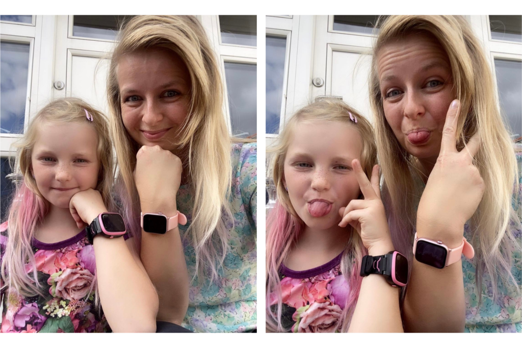 Mor og datter med Xplora XMOVE og X5 Play og godt selvværd