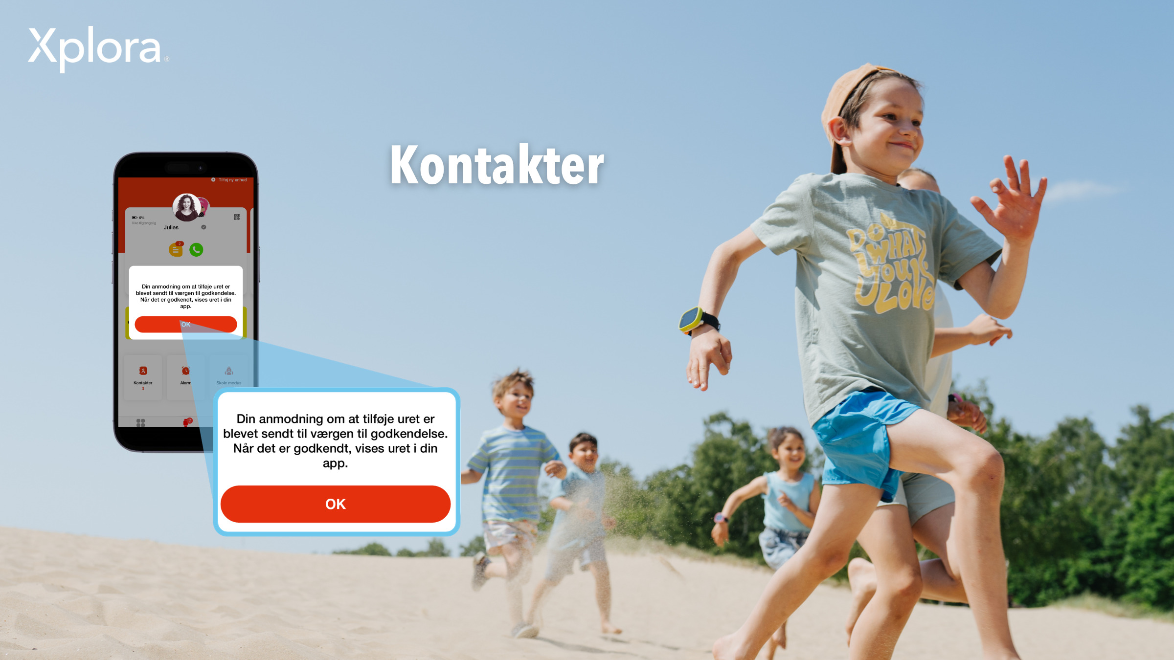 Kontakter på Xplora ur banner