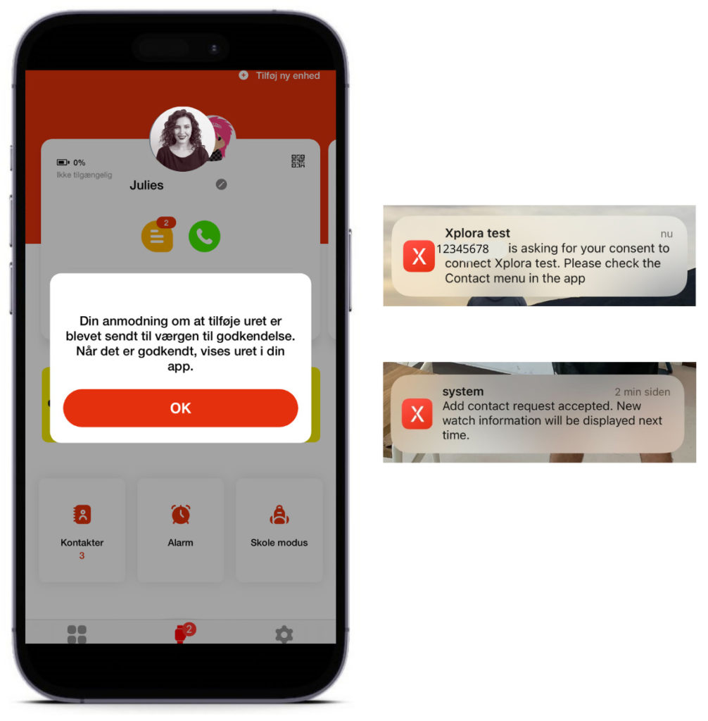 Anmodning Xplora app